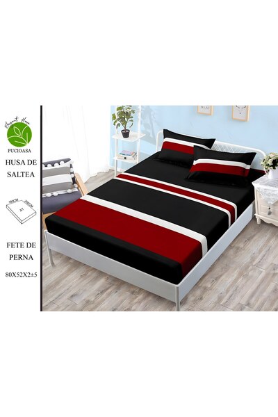 naniland.ro Husă de Pat Finet 2 Persoane 3 Piese cu Elastic 180x200 cm, Model...