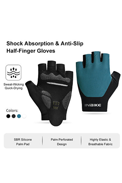 Choice7 INBIKE M Blue INBIKE Half Finger Cycling Gloves 2025 Summer Unisex Br...