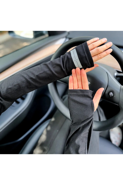 Choice1 أكمام ركوب الدراجات للجنسين باللون الأسود، مصنوعة من قماش آيس، مضادة ...
