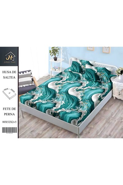 naniland.ro Husă de Pat Finet 2 Persoane 3 Piese cu Elastic 180x200 cm, Model...