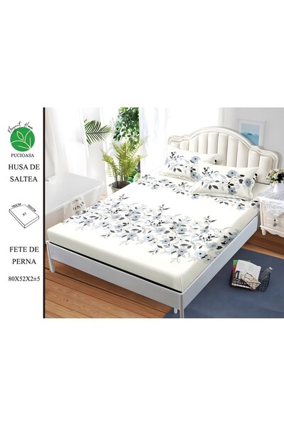 naniland.ro Husă de Pat Finet 2 Persoane 3 Piese cu Elastic 180x200 cm, Model...