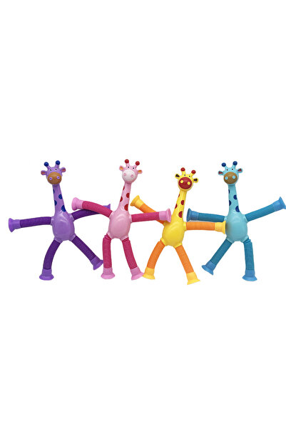 choice2 4pcs Children Suction Cup Giraffe Toys Pop Tubes Stress Relief Telesc...
