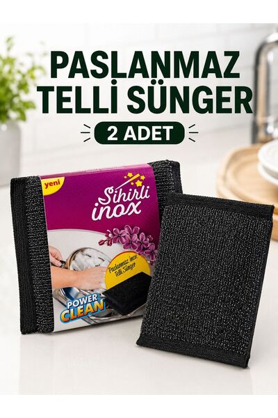 Myplas Paslanmaz Telli Sünger 2’li Bulaşık Ovma Süngeri