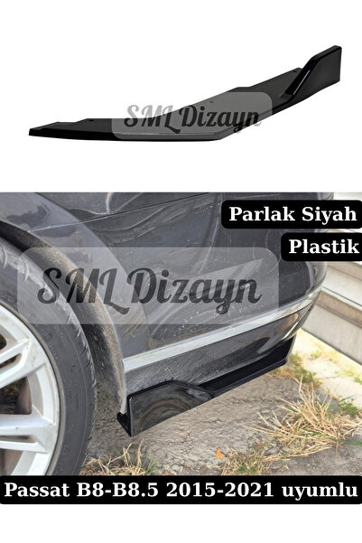 SML Dizayn VW Passat B8 - B8.5 Uyumlu Kulaklı Arka Flap Seti - Parlak Siyah P...