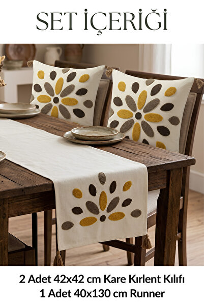 Valmia Home Σετ 3 τεμαχίων Buldan Handmade Cotton Punch Κεντημένο Κάλυμμα Μαξ...