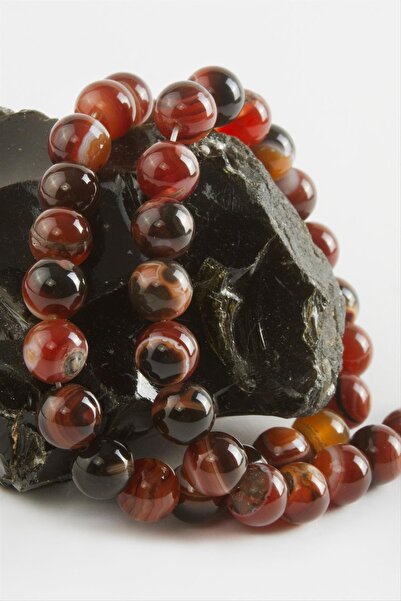 ZERO LAND Spt-Gld Agate Stone (162733) 10 Mm-Brown