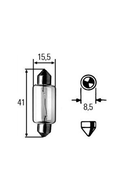 RapidAuto Bec auto tip sofit Hella 8GM002091141, 12V 15W W15W, soclu SV8,5-8,...