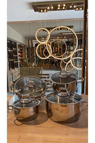 ŞİRİN VALENT HOME Hi̇sar Teos Metal Handle 8 Piece Cookware Set