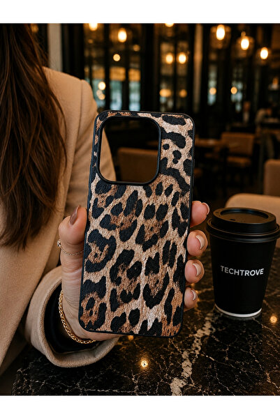 TechTrove Tecno Spark 20/20C/Go 2024 Leopar Desenli Kamera Korumalı Telefon K...