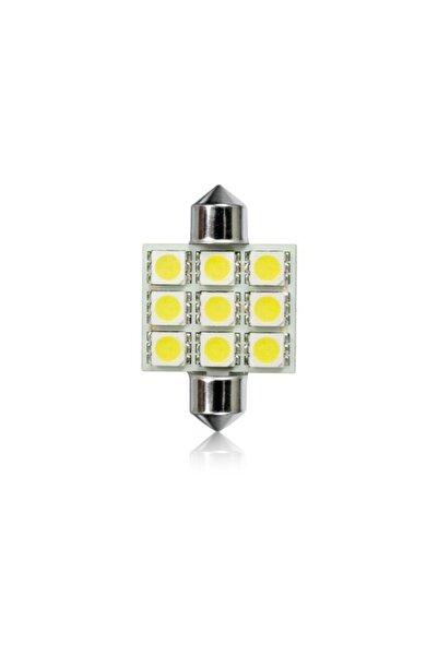 Vecta Set 2 becuri auto cu 9 LED-uri SMD 12V T11x36mm C5W alb sofit Festoon 5...