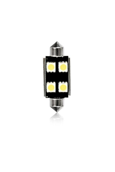 Vecta Set 2 becuri auto cu 4 leduri SMD 12V T11x42mm C10W alb sofit Festoon C...