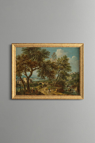 epiqart Garda Lake and Salo View - Vintage Patterned Painting - Fine Model