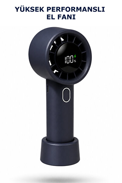 Alıç Şarjlı El Fanı USB Dijital Göstergeli Type-C Turbo Mini Taşınabilir Masa...