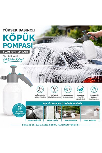 Basınçlı Köpük Pompası 2L – Araç Yıkama Köpük Püskürtücü El Tipi Sprey