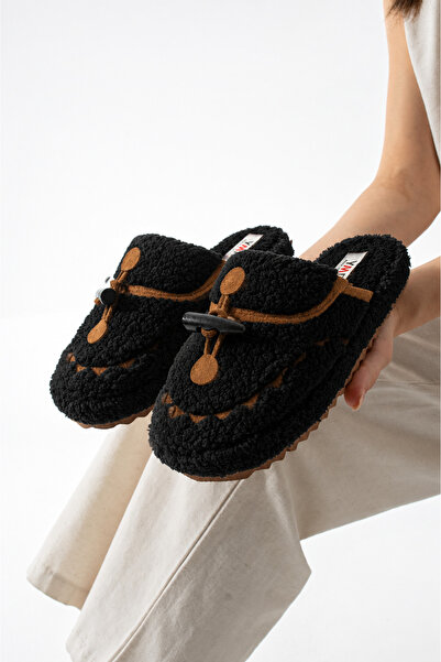 STOCON Cozy Button Plush House Slippers Non-Slip Sole Winter Women's House Sl...