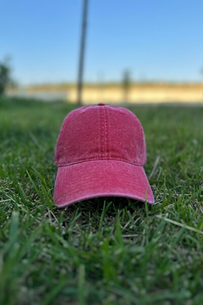 Mollycrush Washable Baseball Cap |   Red Unisex Canvas Metal Buckle Sports Cap