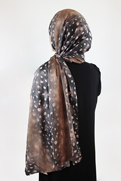 QUM İPEK Ceylan Geyik Pattern Cotton Viscose Shawl