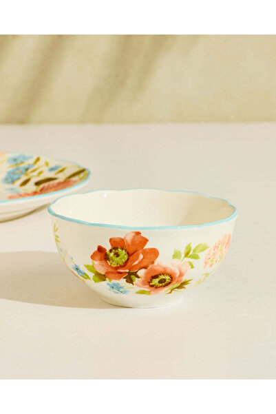 REDTAG Ivory And Multicolour Floral Small Bowl