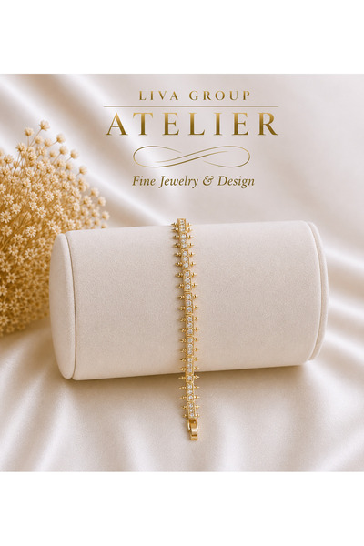 Liva Group Atelier Trend Çivi Model Altın Kaplama Premium Zirkon Taş Detaylı ...