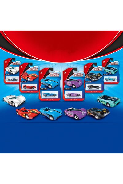 Flippy Set 6 Masinute Sport Metalice, Flippy, Tip Alloy Race Cars S50, 1:64, ...