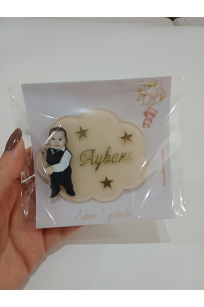 TWİN COLLECTION Kişiye Özel Fotoğraflı Magnet – 1 Yaş Doğum Günü Hediyeliği, ...