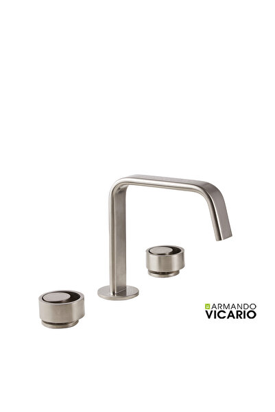 ARMANDO VICARIO Halo Inox Μπαταρία Νιπτήρος 3 οπών με βαλβίδα clic-clac 51504...