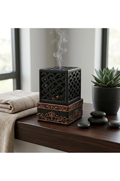 BAKHOOR Mosque-Inspired Black and Bronze Dome Design Aromatherapy Incense Burner