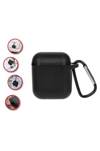 OEM Carcasă neagră cu clemă metalică pentru Airpods