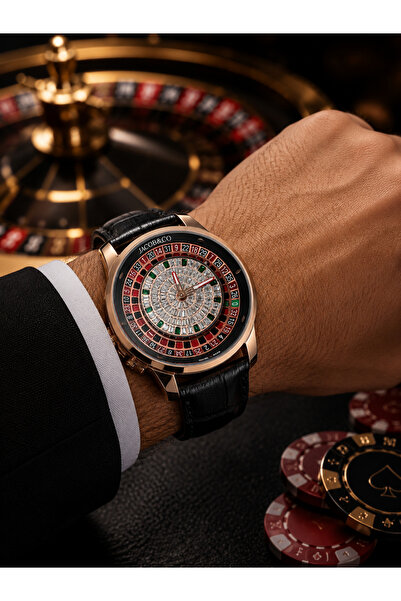 G Sport POLO Jacoob Casino Rulet Dönen Deri Kol Saati (Özel Kutulu)