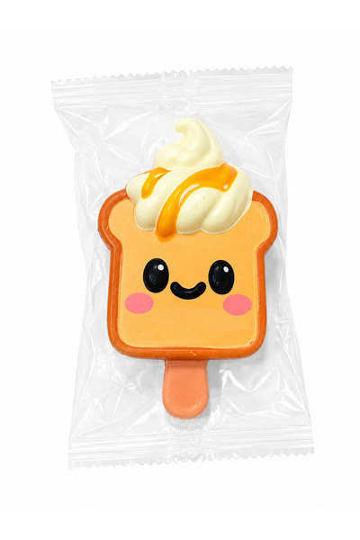 Squishy Jucărie Antistres Felie de Pâine cu Frișcă, Slow Rising, Fidget Toy, ...