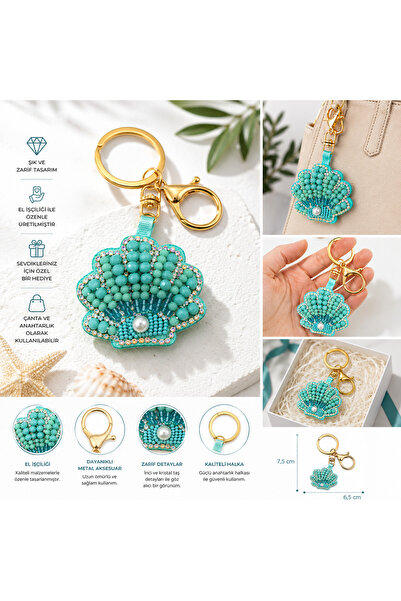 ela777 Handmade Seashell Keychain & Bag Ornament Charm Gift 🐚
