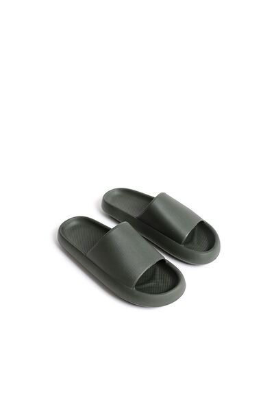 pabucmarketi Poly Men's Flat Slippers Khaki