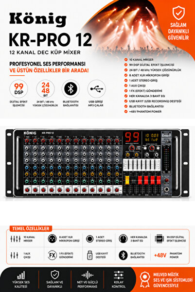 König KR-PRO 12 12 KANAL DEC KÜP MİXER