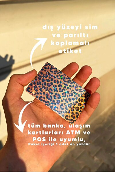 Namgo Parıltılı Kart Kaplama Etiketi - Leopar Desen