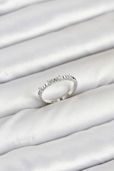 Marsilyan Brass Silver Color Laser Cut Women's Ring Elk-Bjtieg