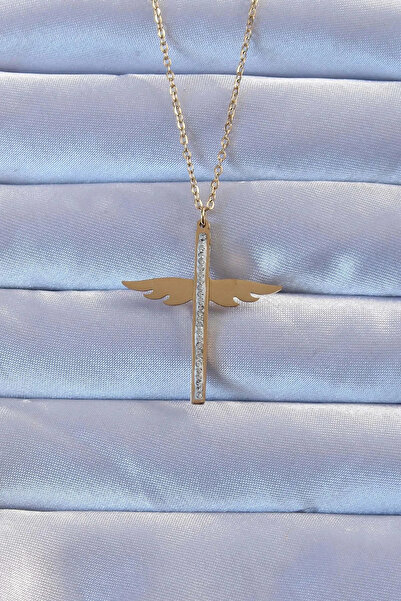 Marsilyan 316L Steel Gold Color Zircon Stone Mikail Necklace Elk-Bjtieg