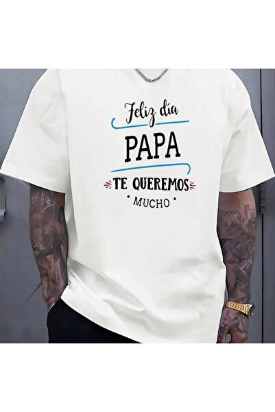 12 Teknoloji تي شيرت صيفي للرجال - طباعة "Feliz Día Papa, Te Queremos Mucho"،...