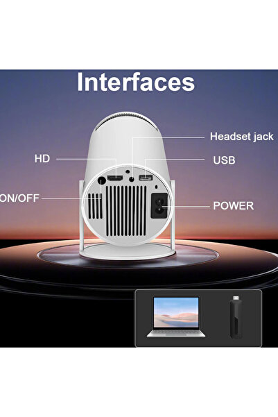 Projector Portable Smart Android 12, WiFi Bluetooth, HD 720P, 4K Support, Auto Keystone
