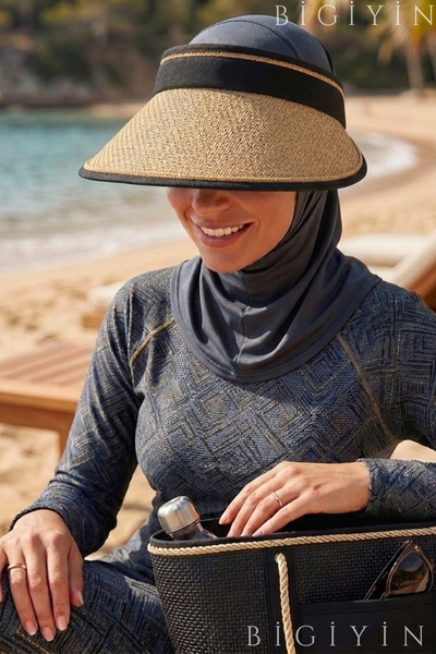 bigiyin Wide Brimmed Hijab Visor Hat Sun Protection Beach and Pool Hat Uv Pro...