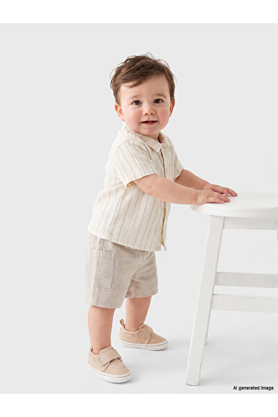 LC Waikiki Original Striped Baby Boy Shorts Set