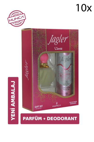 Jagler Classic Kadın Parfüm Seti ( Parfüm Edt 60 ml Deodorant 150 ml ) 10 Adet