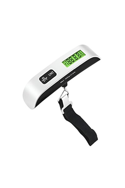ALMK Cântar electronic pentru bagaje, 50 kg, afișaj LCD, funcție termometru, ...