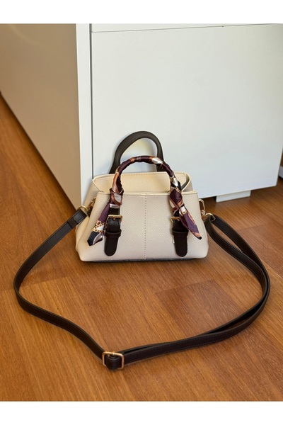Bagnest Mini Size Women's Hand and Shoulder Bag with Scarf Detail