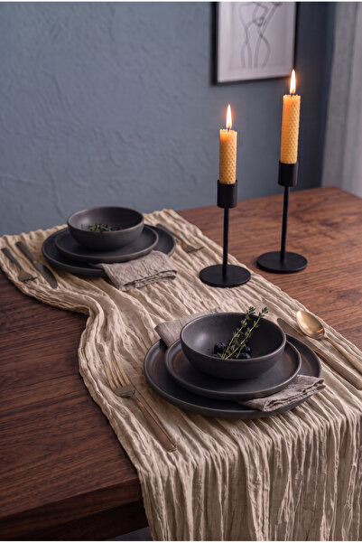 EvRossa Bohemian 100% Cotton Runner Tablecloth Wrinkled Textured Decorative T...