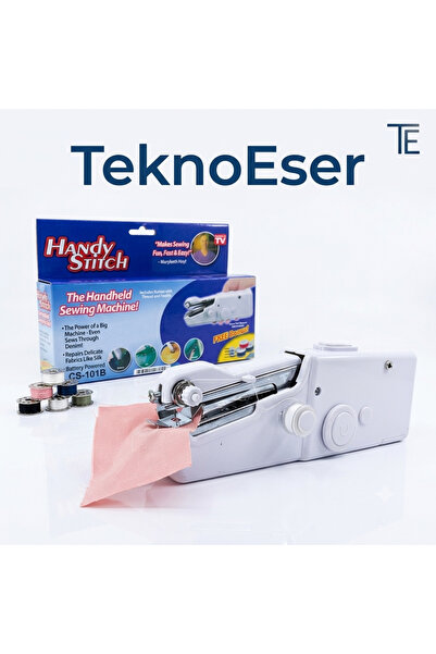 TeknoEser Pratik El Tipi Mini Dikiş Makinesi - Pilli Taşınabilir Hızlı Onarım...