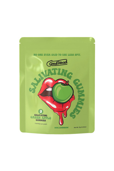 Doc Johnson Salivating Gummies - 24 Ct Display - 12 Gr - Green Apple