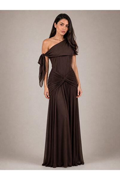 DVNA Soft Evening Dress Dark Lilac Stretch Tulle by Dafna