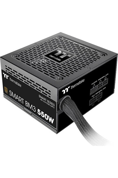 THERMALTAKE Смарт БМ3 550W Черен Компютърен Захранващ Блок Полумодулен 80 Plu...
