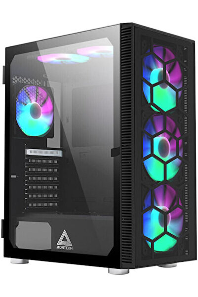 MONTECH Carcasă PC X3 Glass Gaming Midi Tower cu fereastră laterală și ilumin...