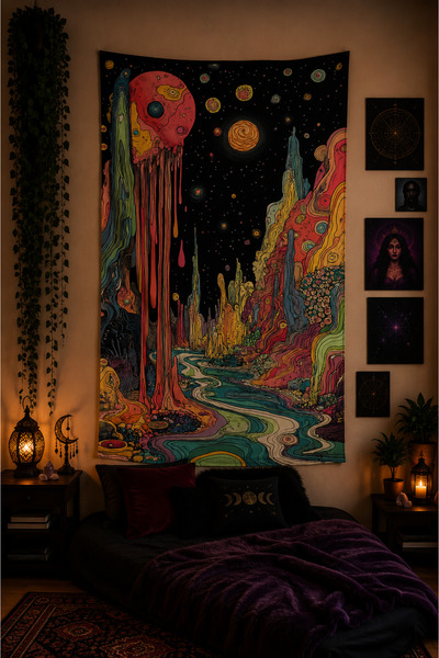 Vagonik Psychedelic Bohemian Themed Wall Covering Series Wall Tapestry Qualit...